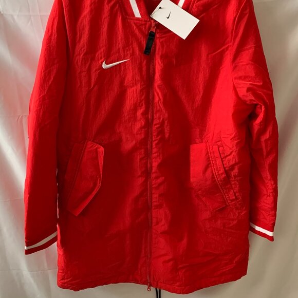 NIKE Dugout Long Full Zip Parka Jacket in Red/White Sz MEDIUM - Picture 2 of 7